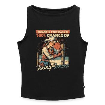 Ehefrau eines Bauern Mutter Fixing Fences - Frauen Organic Tank Top mit U-Boot-Ausschnitt - Schwarz - Vorne - Selfina (174cm)