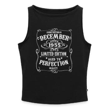 Legends-were-born-in-December-1955 - Women’s Organic Boat Neck Tank Top - black - Front - Selfina (174cm)