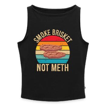 Smoke Brisket Not Meth Pitmaster BBQ Lover Smoke - Frauen Organic Tank Top mit U-Boot-Ausschnitt - Grau meliert - Vorne - Selfina (174cm)