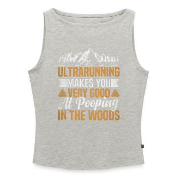 Ultramarathonläufer 100 Meilen Ultramarathon - Frauen Organic Tank Top mit U-Boot-Ausschnitt - Grau meliert - Vorne - Selfina (174cm)
