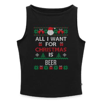 Alles, was ich zu Weihnachten will, ist Bier - Frauen Organic Tank Top mit U-Boot-Ausschnitt - Schwarz - Vorne - Selfina (174cm)