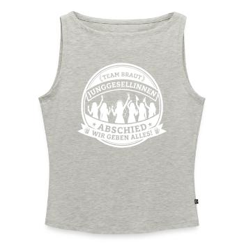 Team Braut Bachelor Party – We give it our all! - Women’s Organic Boat Neck Tank Top - heather grey - Front - Selfina (174cm)
