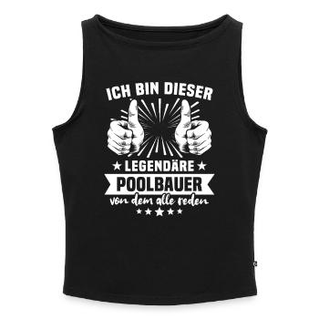 Poolbauer Legende - Frauen Organic Tank Top mit U-Boot-Ausschnitt - Grau meliert - Vorne - Selfina (174cm)