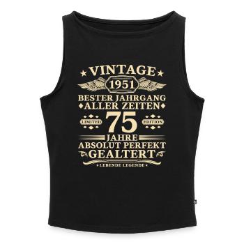 75 Years Perfectly Aged 1951 Vintage - Women’s Organic Boat Neck Tank Top - heather grey - Front - Selfina (174cm)