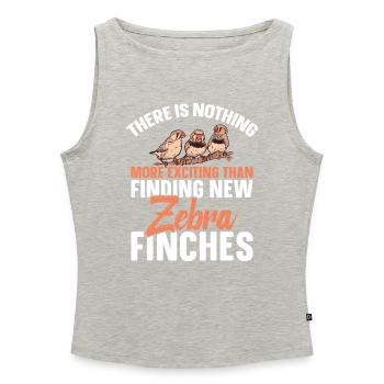  Zebra Finch Tools Bird Lover Food Enclosure Zebra - Women’s Organic Boat Neck Tank Top - heather grey - Front - Selfina (174cm)