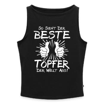 Bester Töpfer - Frauen Organic Tank Top mit U-Boot-Ausschnitt - Grau meliert - Vorne - Selfina (174cm)