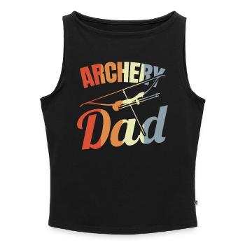 Bogenschütze Vater - Frauen Organic Tank Top mit U-Boot-Ausschnitt - Grau meliert - Vorne - Selfina (174cm)