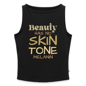 Schönheit kennt keinen Hautfarbton - Frauen Organic Tank Top mit U-Boot-Ausschnitt - Schwarz - Vorne - Selfina (174cm)