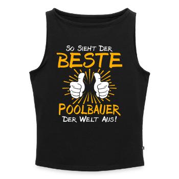 Poolbauer Geschenkidee - Frauen Organic Tank Top mit U-Boot-Ausschnitt - Schwarz - Vorne - Selfina (174cm)