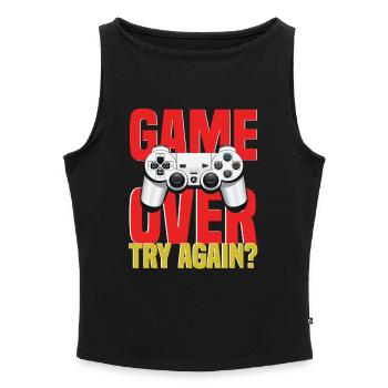 Playing Controller Motif - Women’s Organic Boat Neck Tank Top - black - Front - Selfina (174cm)