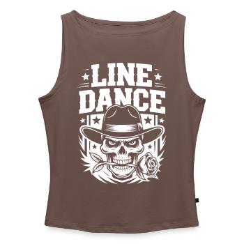 Line Dance Skelett mit Rose - Frauen Organic Tank Top mit U-Boot-Ausschnitt - Grau meliert - Vorne - Selfina (174cm)