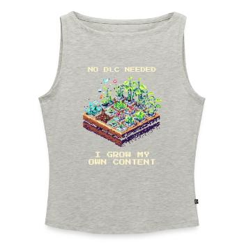 Kein DLC nötig | Selbstversorger Garten - Frauen Organic Tank Top mit U-Boot-Ausschnitt - Grau meliert - Vorne - Selfina (174cm)