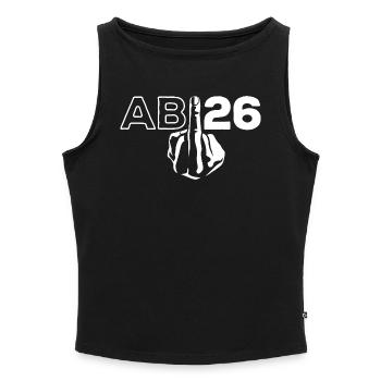 ABI 2026 Mittelfinger Abitur - Geschenk - Frauen Organic Tank Top mit U-Boot-Ausschnitt - Grau meliert - Vorne - Selfina (174cm)