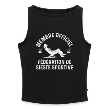 Föderation der Sportsiesta-Humor - Frauen Organic Tank Top mit U-Boot-Ausschnitt - Grau meliert - Vorne - Selfina (174cm)