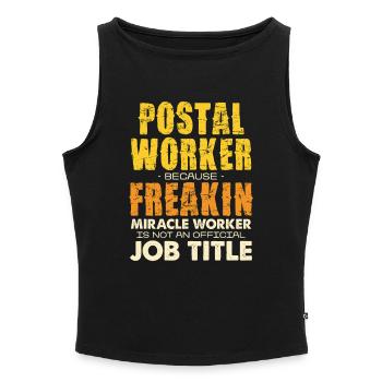 Postal Worker Freakin Miracle Tee - Frauen Organic Tank Top mit U-Boot-Ausschnitt - Schwarz - Vorne - Selfina (174cm)
