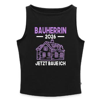 Bauherrin 2026 Hausbau Richtfest - Frauen Organic Tank Top mit U-Boot-Ausschnitt - Schwarz - Vorne - Selfina (174cm)