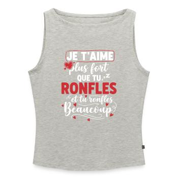 Ich liebe dich lauter als du schnarchende, humorvolle Paar - Frauen Organic Tank Top mit U-Boot-Ausschnitt - Grau meliert - Vorne - Selfina (174cm)