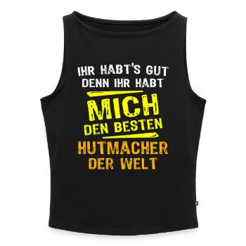 Mad Hatter Gift - Women’s Organic Boat Neck Tank Top - black - Front - Selfina (174cm)