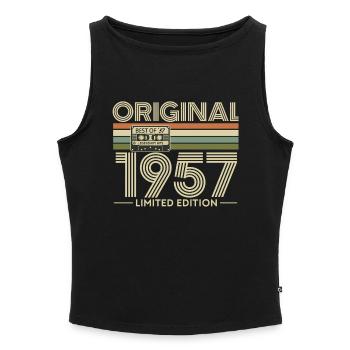 Original 1957 Édition Limitée Rétro - Débardeur femme à encolure bateau bio - noir - Devant - Selfina (174cm)