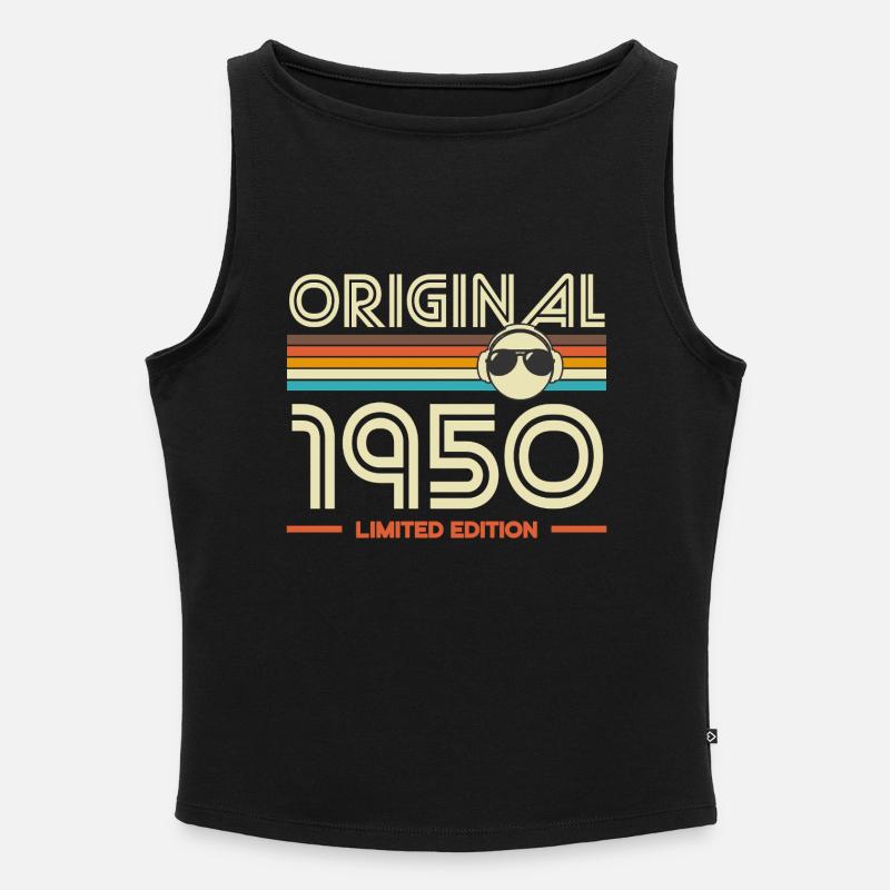 Original 1950 Retro Tee - Débardeur femme à encolure bateau bio - noir