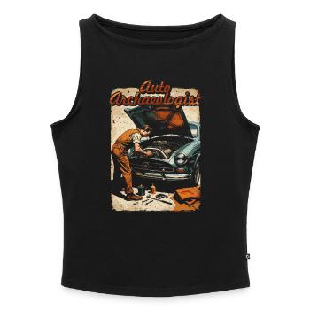 Auto Restauration Auto Archaeologist - Frauen Organic Tank Top mit U-Boot-Ausschnitt - Grau meliert - Vorne - Selfina (174cm)