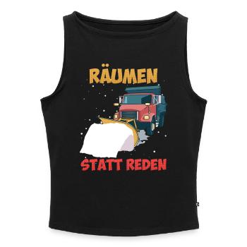 Winterdienst RÄUMEN STATT REDEN Lustiges - Frauen Organic Tank Top mit U-Boot-Ausschnitt - Schwarz - Vorne - Selfina (174cm)