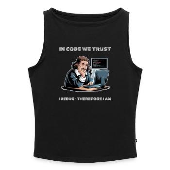 Philosopher Descartes Meme - for dark background - Women’s Organic Boat Neck Tank Top - heather grey - Front - Selfina (174cm)