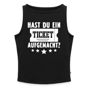 Science Coder HAST DU EIN TICKET AUFGEMACHT LUSTIG - Frauen Organic Tank Top mit U-Boot-Ausschnitt - Grau meliert - Vorne - Selfina (174cm)