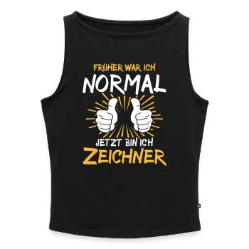 Zeichner Spruch - Frauen Organic Tank Top mit U-Boot-Ausschnitt - Grau meliert - Vorne - Selfina (174cm)