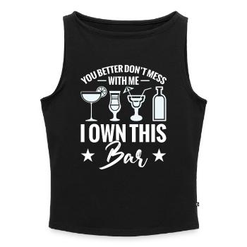  Barmaid Bar Enthusiast Bartending Bar Owner Pub - Women’s Organic Boat Neck Tank Top - heather grey - Front - Selfina (174cm)