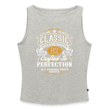 82. Geburtstag - Frauen Organic Tank Top mit U-Boot-Ausschnitt - Grau meliert - Vorne - Selfina (174cm)