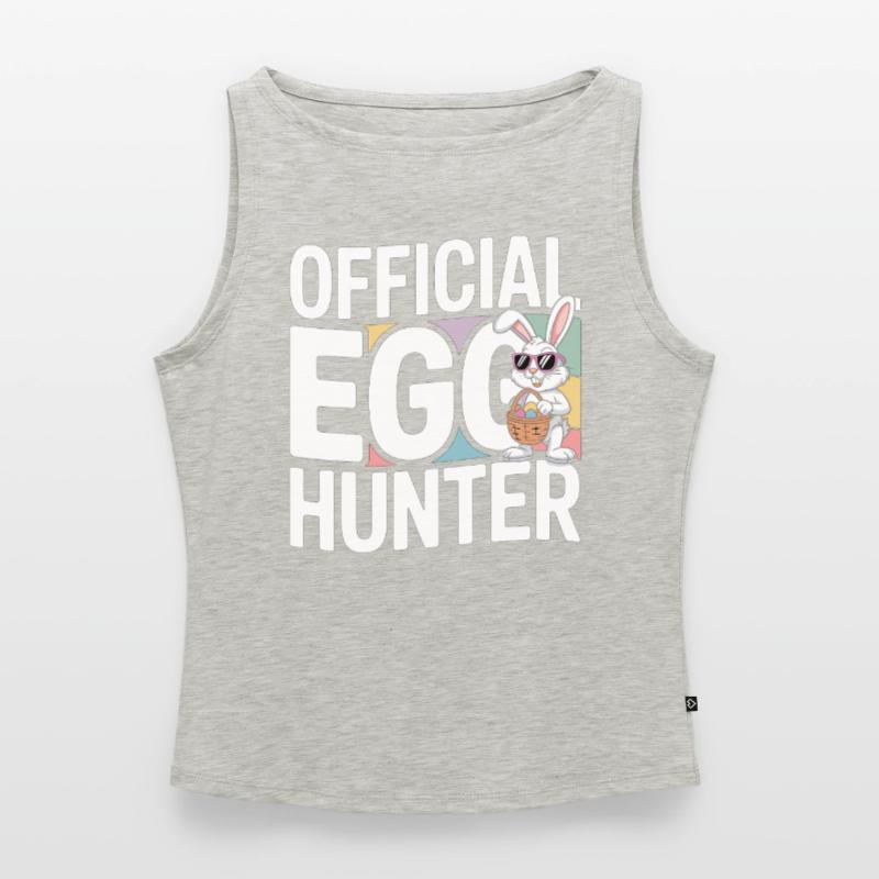 Official Egg Hunter Easter Bunny Easter Humor Women’s Organic Boat Neck Tank Top