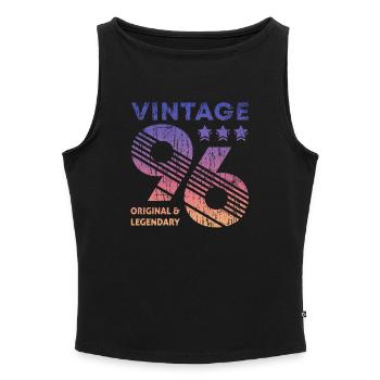Vintage 1996 - Frauen Organic Tank Top mit U-Boot-Ausschnitt - Schwarz - Vorne - Selfina (174cm)