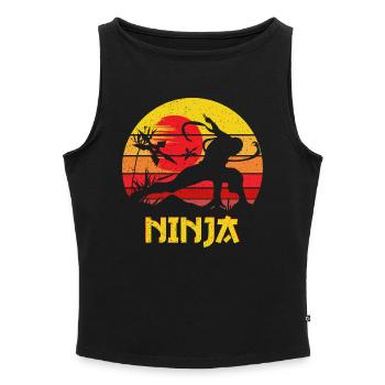 Sunset Ninja Silhouette - Frauen Organic Tank Top mit U-Boot-Ausschnitt - Schwarz - Vorne - Selfina (174cm)