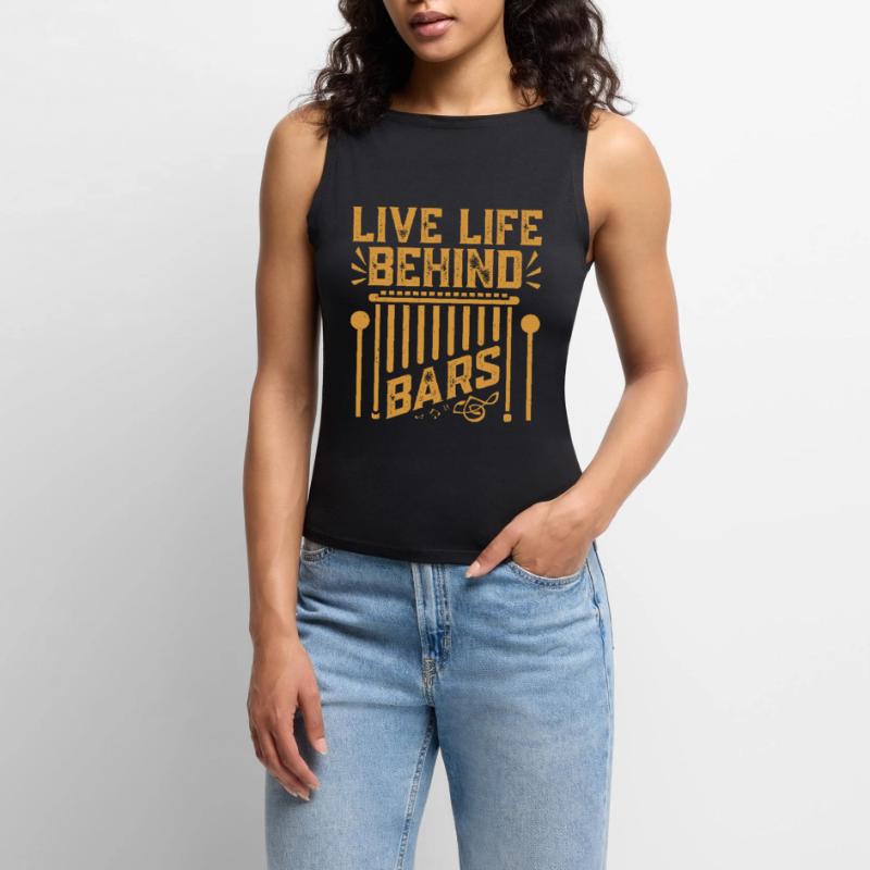 Marimbist Leben hinter Gittern Percussion Pit Frauen Organic Tank Top mit U-Boot-Ausschnitt