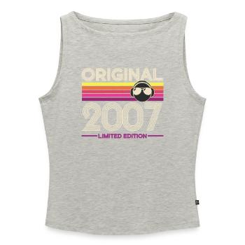 Original 2007 Limited Edition Retro - Frauen Organic Tank Top mit U-Boot-Ausschnitt - Grau meliert - Vorne - Selfina (174cm)