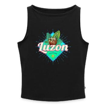 Luzon Insel Philippinen Kokosnuss Urlaub Souvenir - Débardeur femme à encolure bateau bio - noir - Devant - Selfina (174cm)