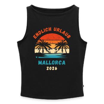 Mallorca Urlaub 2026 Reise Malle Idee - Frauen Organic Tank Top mit U-Boot-Ausschnitt - Schwarz - Vorne - Selfina (174cm)