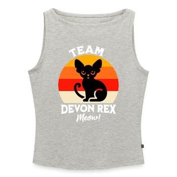 Team Devon Rex - Frauen Organic Tank Top mit U-Boot-Ausschnitt - Grau meliert - Vorne - Selfina (174cm)