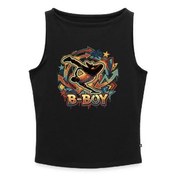 Breakdance B-Boy Streetstyle Graffiti - Women’s Organic Boat Neck Tank Top - black - Front - Selfina (174cm)