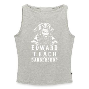 Edward Teach Barbershop Pirate Barber Vintage - Women’s Organic Boat Neck Tank Top - heather grey - Front - Selfina (174cm)