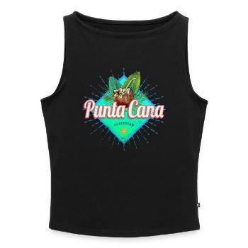 Punta Cana Caribbean en République dominicaine - Débardeur femme à encolure bateau bio - noir - Devant - Selfina (174cm)