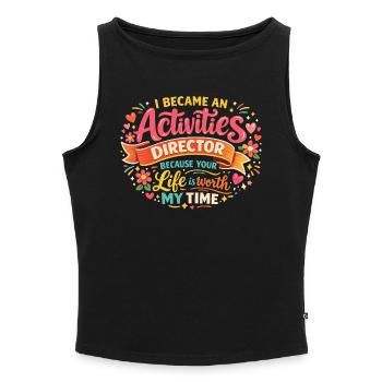 Life Animator: An Exciting Job - Women’s Organic Boat Neck Tank Top - black - Front - Selfina (174cm)