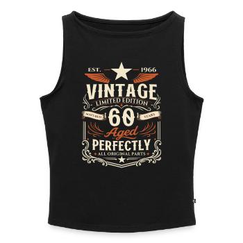 60. Geburtstag Geschenk 1966 Vintage Retro - Frauen Organic Tank Top mit U-Boot-Ausschnitt - Schwarz - Vorne - Selfina (174cm)