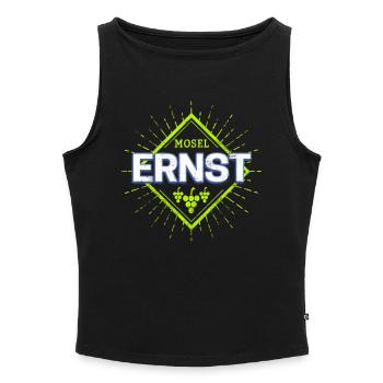 Ernst an der Mosel Retro Weintrauben Reben Design - Frauen Organic Tank Top mit U-Boot-Ausschnitt - Schwarz - Vorne - Selfina (174cm)