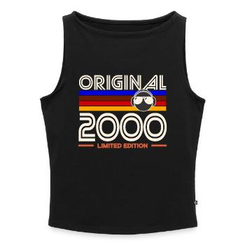 Originale limitierte Edition der 2000er Jahre - Frauen Organic Tank Top mit U-Boot-Ausschnitt - Grau meliert - Vorne - Selfina (174cm)