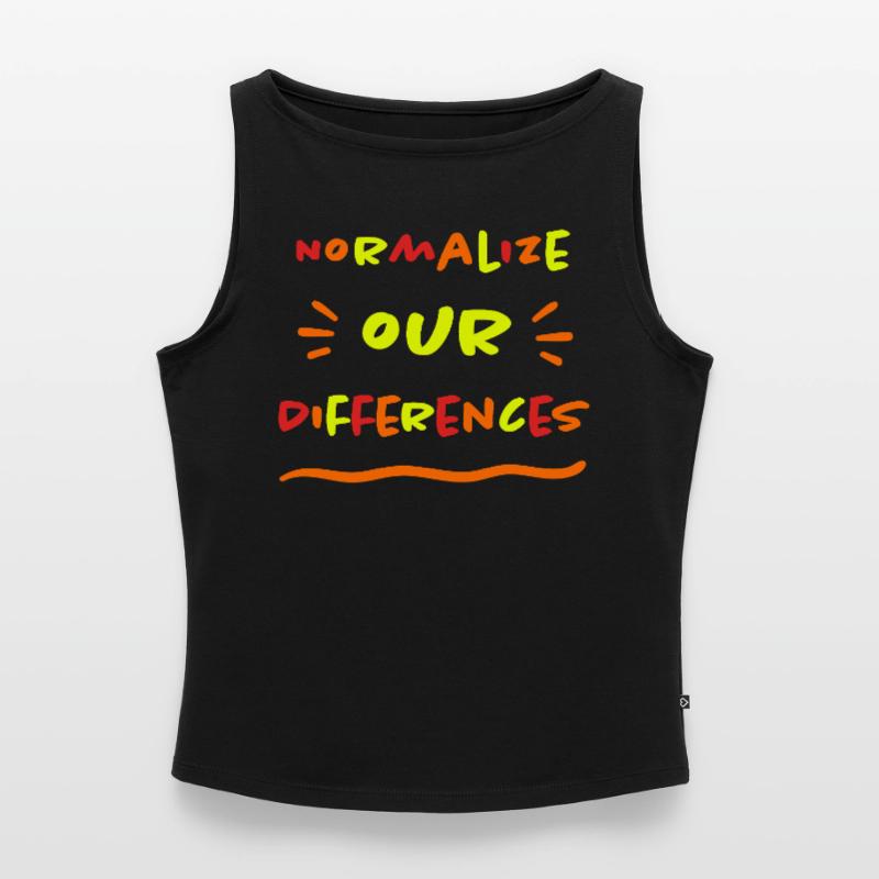 Normalize our Differences - Inclusion - neon Women’s Organic Boat Neck Tank Top