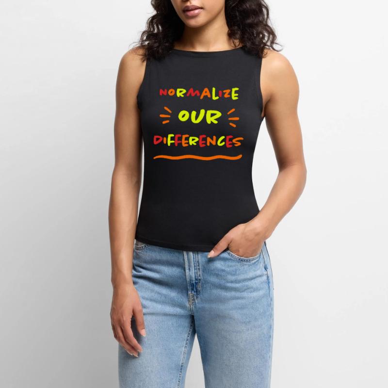 Normalize our Differences - Inclusion - neon Women’s Organic Boat Neck Tank Top