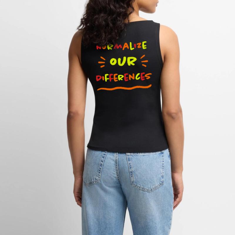 Normalize our Differences - Inclusion - neon Women’s Organic Boat Neck Tank Top