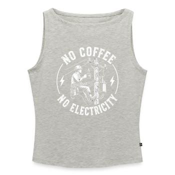 Ohne Kaffee Keine Stromversorgung - Frauen Organic Tank Top mit U-Boot-Ausschnitt - Grau meliert - Vorne - Selfina (174cm)